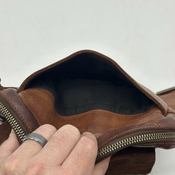 Harbour 2nd Anchor Soft Brown Leather Flap Boho Crossbody Messenger Bag Purse - Picture 8 of 12